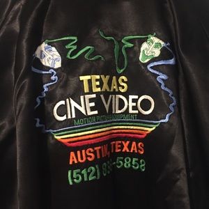 Vintage satin Texas embroidered bomber jacket